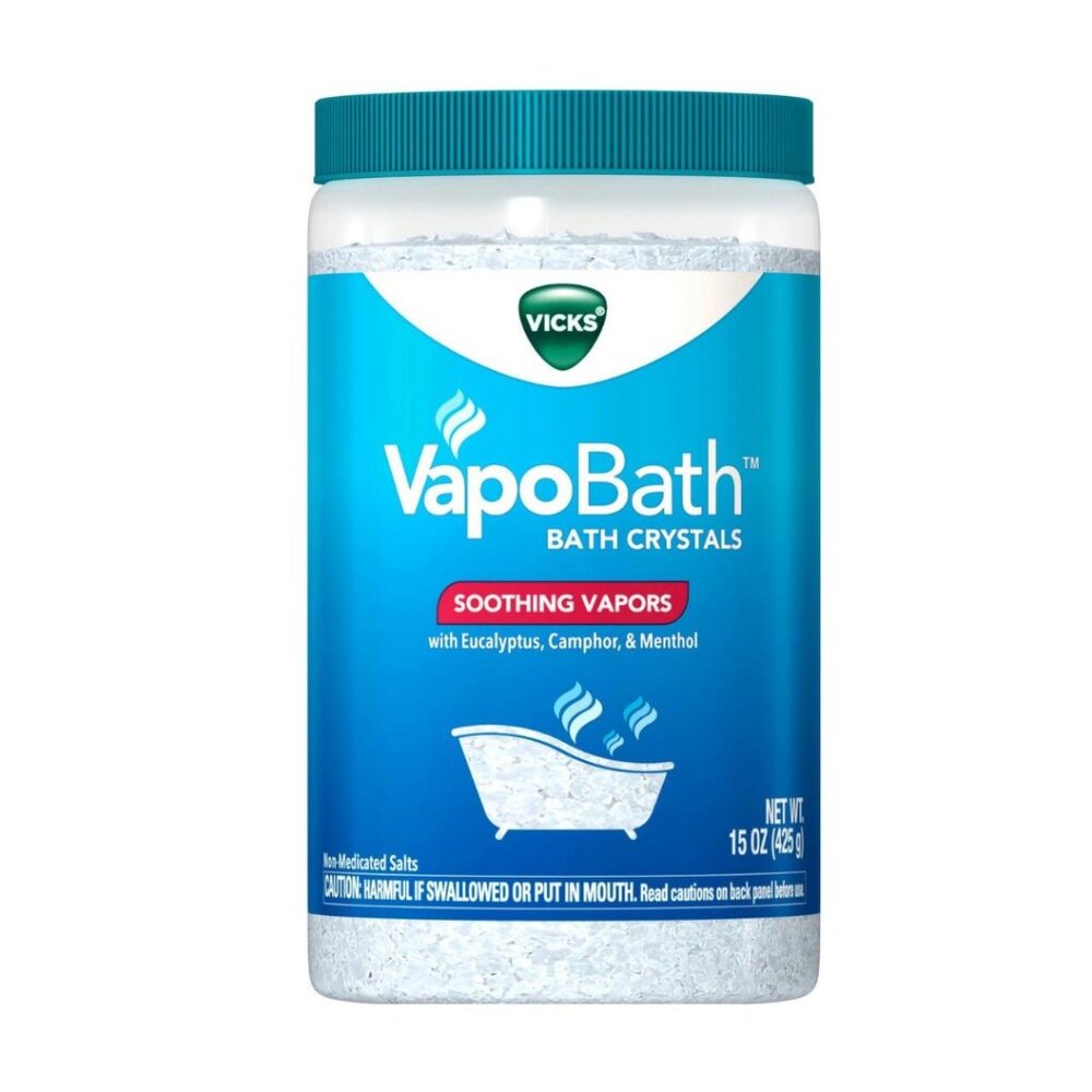 Vicks VapoBath Crystals Non-Medicated Bath Salts Soothing Vicks Vapors 15 oz
